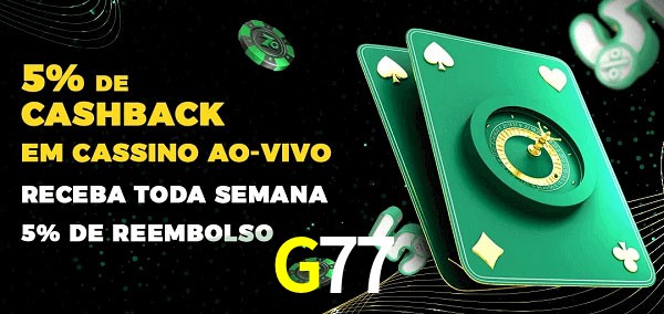 Promoções do cassino ao Vivo G77